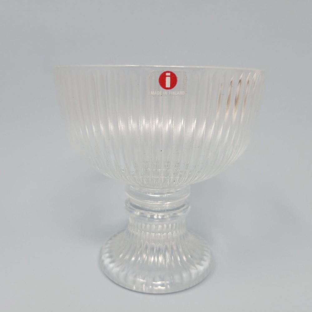 Iittala Clear Glass Pedestal‎ Viktor Dessert Bowl Made In Finland 4.5" Diameter